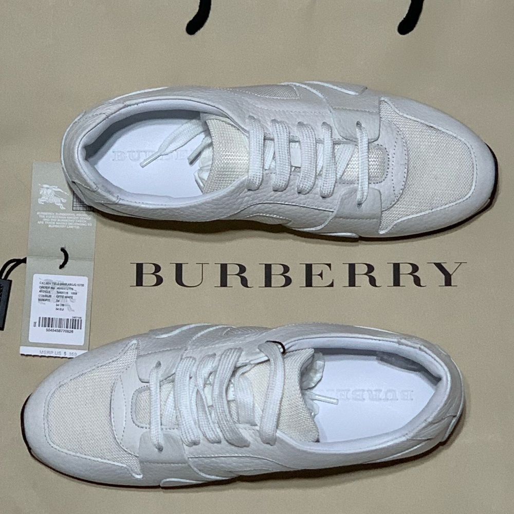 Burberry Optic White field sneaker size 34